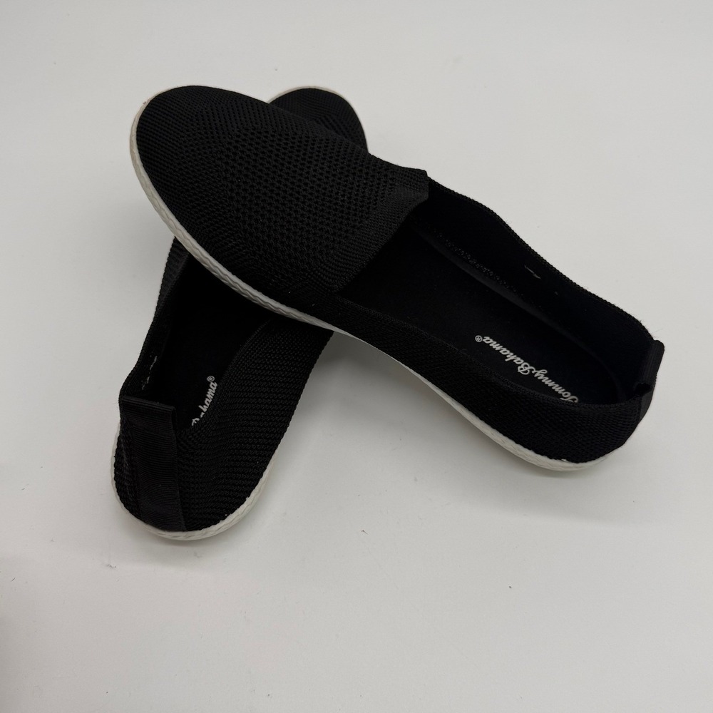 Tommy Bahama Women Mesh Slip On Sneakers Black Knit Low Top Flats Size 10